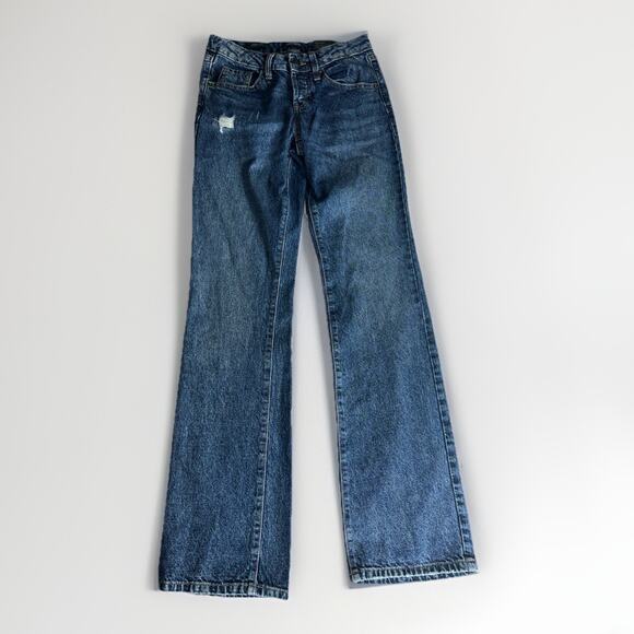 Wild Fable Easy Rigid Bootcut Jeans Women’s 00 Dark Wash Distressed Denim - Picture 1 of 6